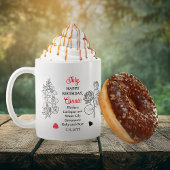 Juli Larkspur en Water Lily Verjaardag Keepsake Koffiemok