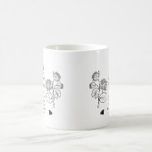 Juli Larkspur en Water Lily Verjaardag Keepsake Koffiemok (Center)