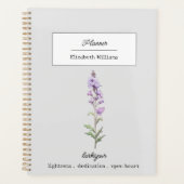 JULI LARKSPUR GEBOORTEBLOEM GEPERSONALISEERD PLANNER (Voorkant)