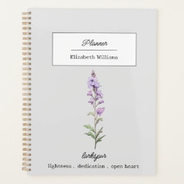 JULI LARKSPUR GEBOORTEBLOEM GEPERSONALISEERD PLANNER