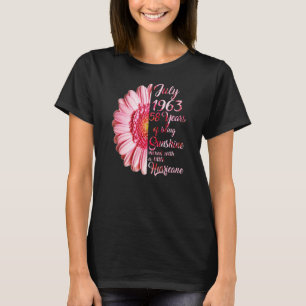 Juli Meisje 1963 58ste jaar Oud Zonneschijn Verjaa T-shirt