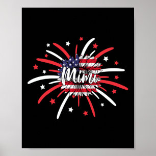 Juli Mimi Zonnebloem Amerikaanse Vlag Vuurwerk Poster