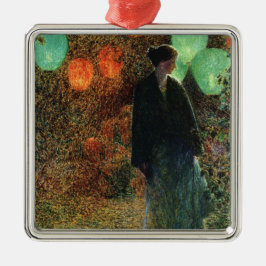 Juli Nacht (door Childe Hassam) Metalen Ornament