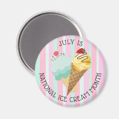 Juli Nationale Ice Cream Month koelkast Magnet (Voorkant / Achterkant)