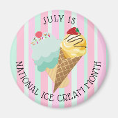 Juli Nationale Ice Cream Month koelkast Magnet (Voorkant)