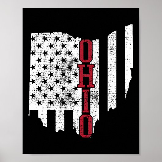 Juli Ohio Amerikaanse vlaggenstaten Poster (Voorkant)