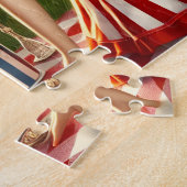 Juli Onafhankelijkheids-Pin-Up Viering Legpuzzel (Zijkant)