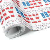 Juli Party Maand Amerikaanse sterren en strepen Cadeaupapier (Rol Hoek)