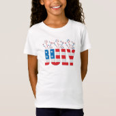 Juli Party Maand Amerikaanse sterren en strepen T-shirt (Voorkant)