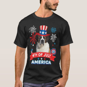 Juli Patriottische Dag St. Bernard Onafhankelijkhe T-shirt