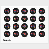 Juli Popsicle Amerikaanse vlag Patriottische zomer Ronde Sticker (Vel)