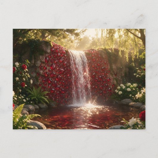 Juli Robijn Waterval Briefkaart (Voorkant)
