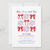 Juli Rood Wit en Twee Meisjes 2e Verjaardagsfeest Kaart (Voorkant)