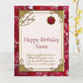Juli Ruby Birthstone Birthday 8.5X11 Kaart (Gele Bloem)