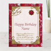 Juli Ruby Birthstone Birthday 8.5X11 Kaart (Voorkant)