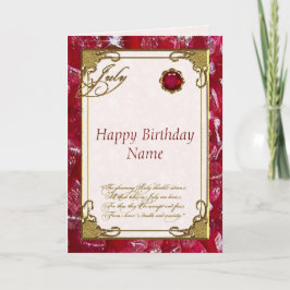 Juli Ruby Birthstone Birthday Card Kaart
