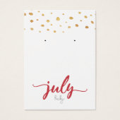 Juli Ruby Birthstone Earring Display Card Visitekaartje (Voorkant)