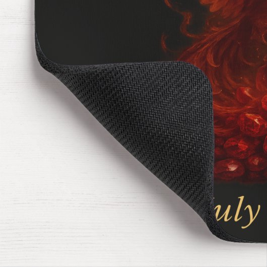 Juli Ruby – Phoenix & Fiery Birthstone Muismat (Hoek)