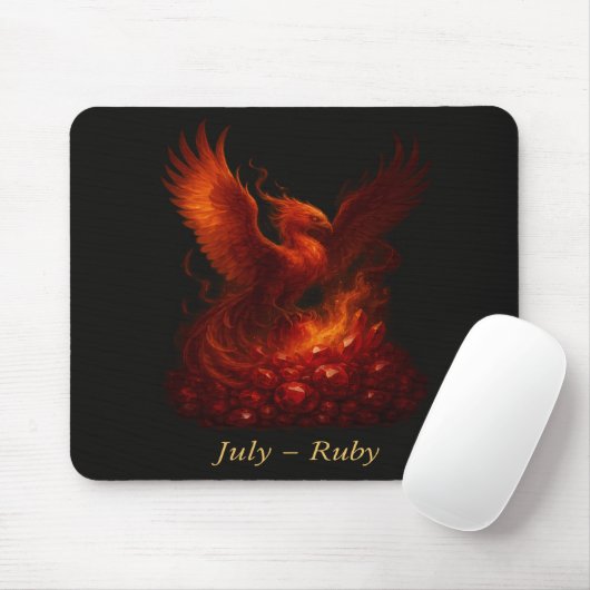 Juli Ruby – Phoenix & Fiery Birthstone Muismat (Met muis)