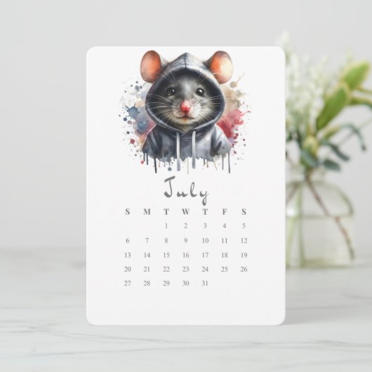 Juli Stand-alone Kalender Muis Splash Art Menu (Staand voorkant)