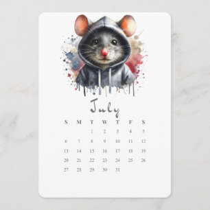 Juli Stand-alone Kalender Muis Splash Art Menu