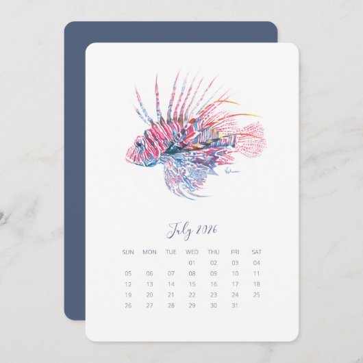 Juli stand-alone kalender tropische vis menu (Voorkant / Achterkant)