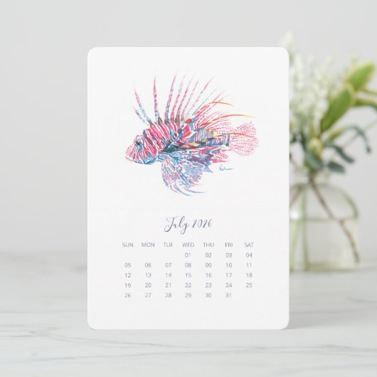 Juli stand-alone kalender tropische vis menu (Staand voorkant)