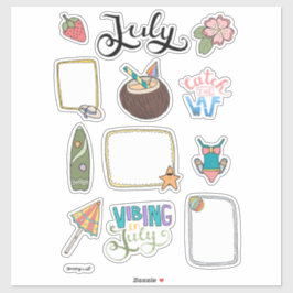 Juli-stickerblad – Pret in de zon Sticker