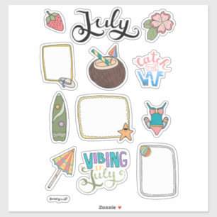 Juli-stickerblad – Pret in de zon Sticker