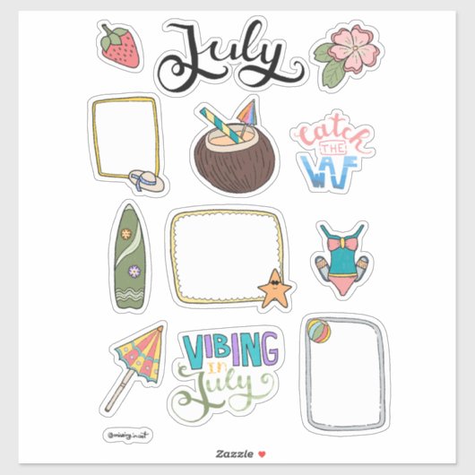 Juli-stickerblad – Pret in de zon Sticker (Vel)