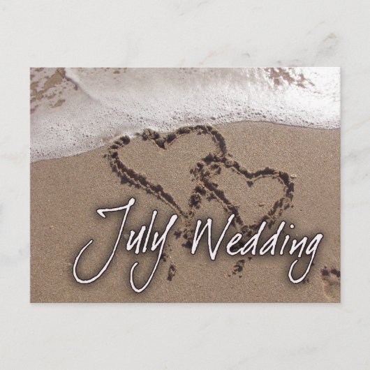 Juli Strandbestemming bruiloft Briefkaart (Voorkant)