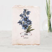 Juli Verjaardag Bloem Fotokaart Kaart (Achterkant)