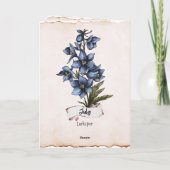 Juli Verjaardag Bloem Kaart (Achterkant)