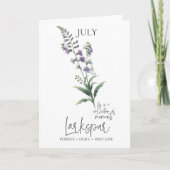 Juli Verjaardag Geboorte Maand Bloem Larkspur Kaart (Voorkant)