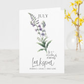 Juli Verjaardag Geboorte Maand Bloem Larkspur Kaart (Gele Bloem)