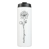 Juli Verjaardag Maand Bloem Waterlelie Thermosbeker (Voorkant)