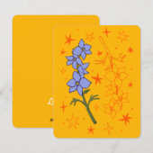 Juli Verjaardag Maand Kaart (Larkspur) (Voorkant / Achterkant)