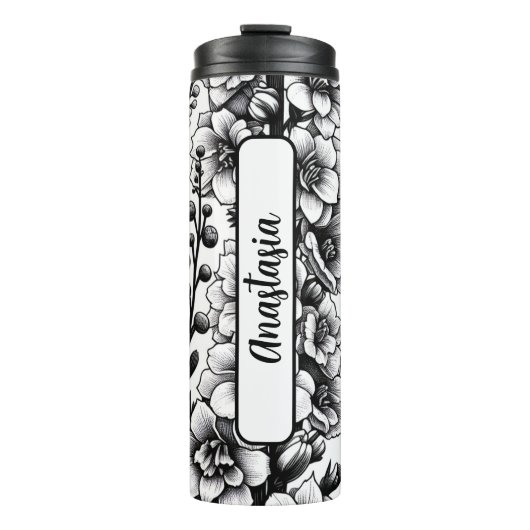 Juli Verjaardag Maand Larkspur 16 oz Skinny Thermosbeker (Voorkant)