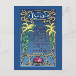 Juli Verjaardag Ruby en Goldenrod Briefkaart