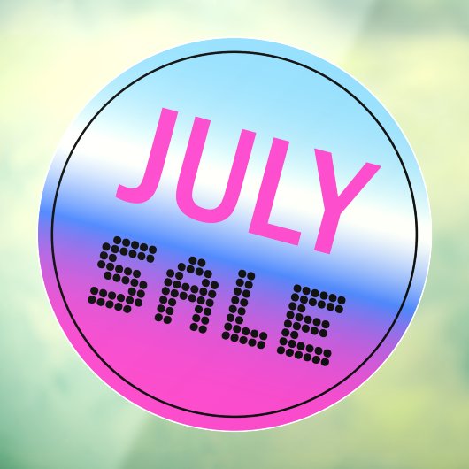 Juli Verkoopvenster Cling Holographic Gradient Raamsticker (Vel 3)