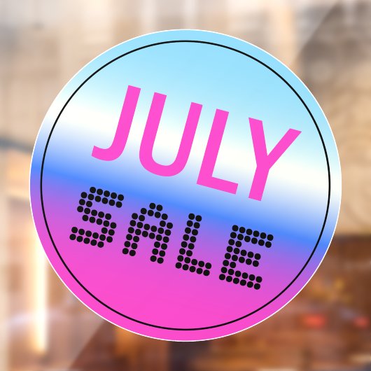 Juli Verkoopvenster Cling Holographic Gradient Raamsticker (Vel 2)