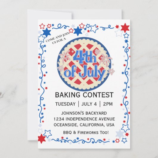 Juli Vierde Bakwedstrijd BBQ Vuurwerk Kaart (Voorkant)