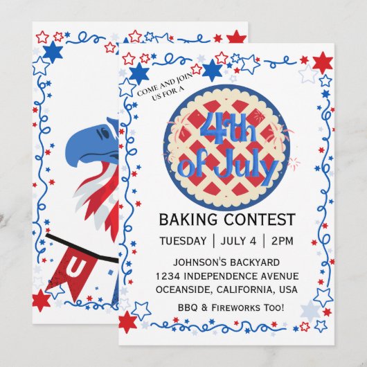 Juli Vierde Bakwedstrijd BBQ Vuurwerk Kaart (Voorkant / Achterkant)