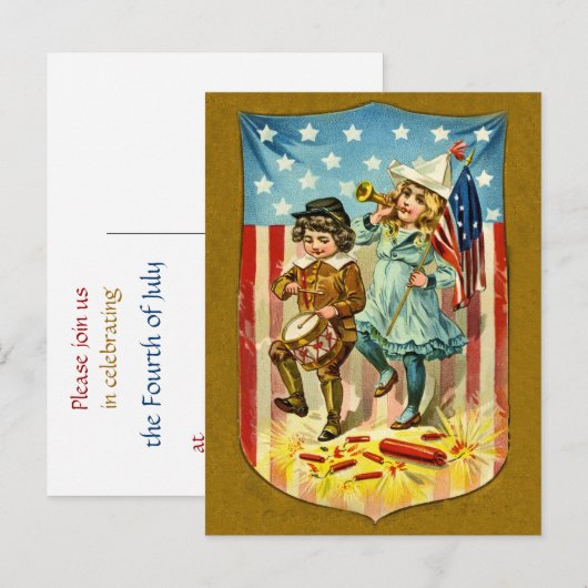  juli vierde Briefkaart uitnodiging (Voorkant / Achterkant)