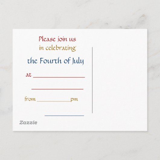  juli vierde Briefkaart uitnodiging (Achterkant)