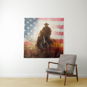 Juli Vierde cowboyportret Wandkleed (In situ)
