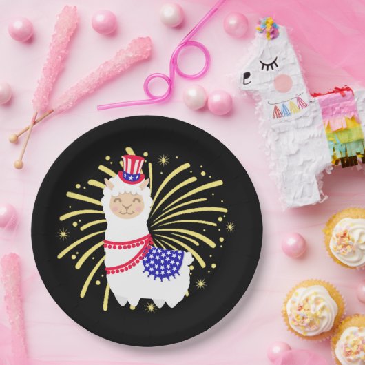 Juli Vierde Llama Papieren Bordje (Feest)