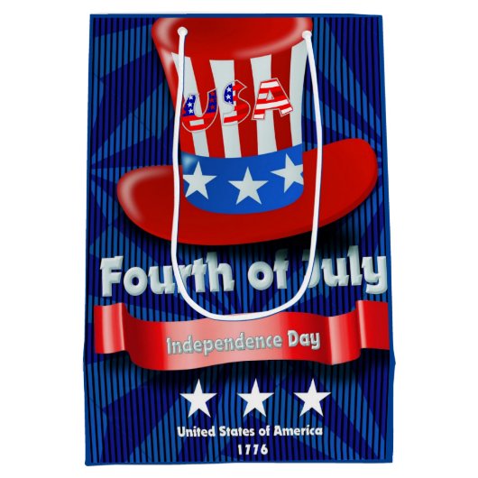 Juli Vierde Onafhankelijkheidsdag Gift Bag Medium Cadeauzakje (Achterkant)