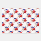 Juli Vierde sterren Stripes Floral Red White Blue Inpakpapier Vel (Voorkant)