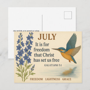 Juli Vrijheid Inspirerende Kolibrie  Briefkaart